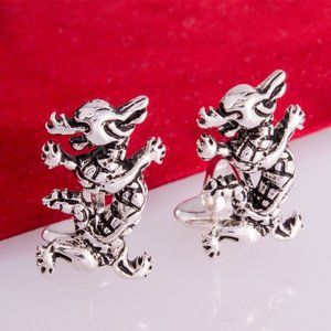 925 Silver men Dragon Cufflinks Handmade Unique